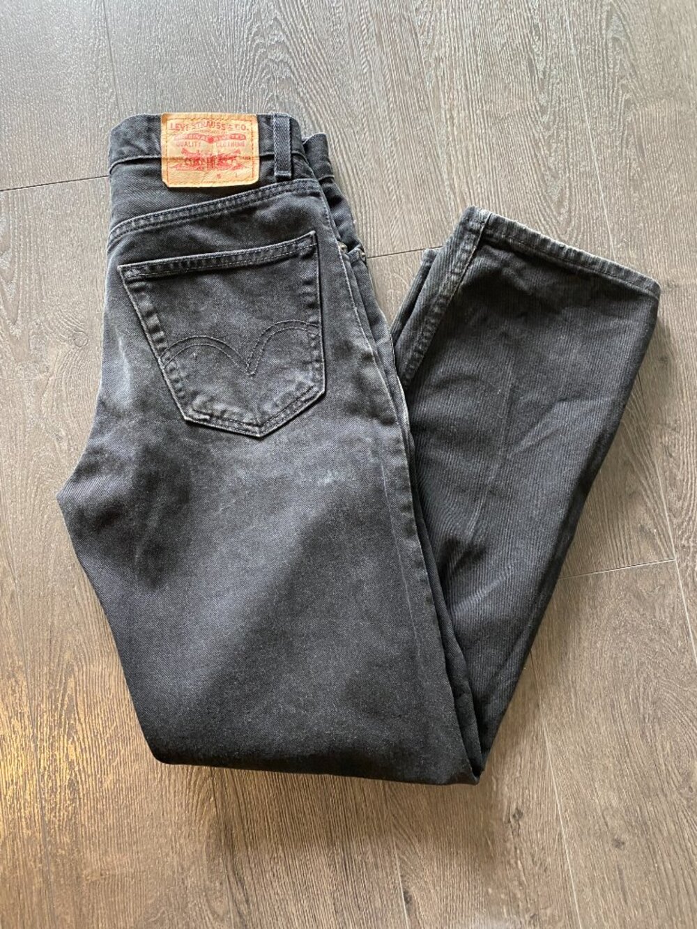 levi's 550 relaxed fit men's jeans denim 29 x 30 washed black preowned